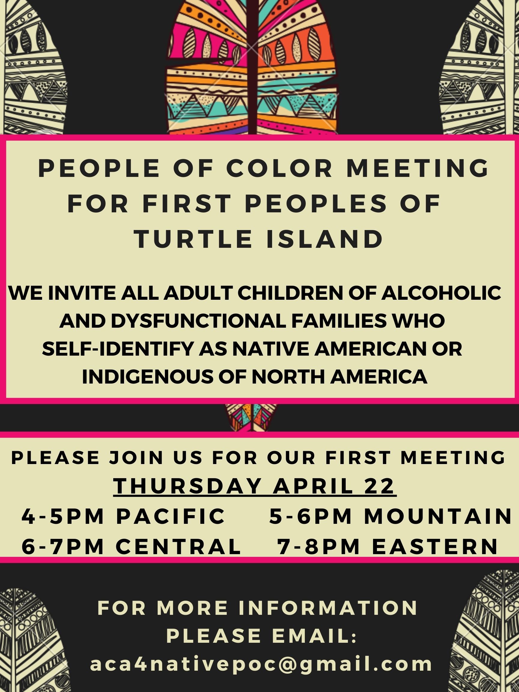 ACA First Peoples of Turtle Island First Meeting_Flyer (2)